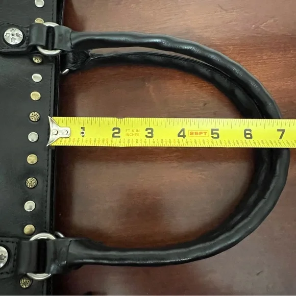 Patricia Nash Zancona Tote black leather studded EUC - Picture 12 of 12